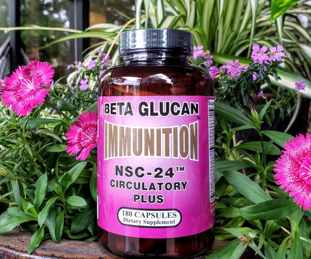 180 Count - with 3 mg/serving of MG Beta Glucan, Vitamins A & C, Magnesium, Zinc, Selenium, Cilantro, Papain, L-Glutathione, Butcher's Broom Rhizome Extract and more ingredients in this unique blend, not available in any competitor's products. NSC-24 Circulatory Plus has been reformulated and is better than ever!